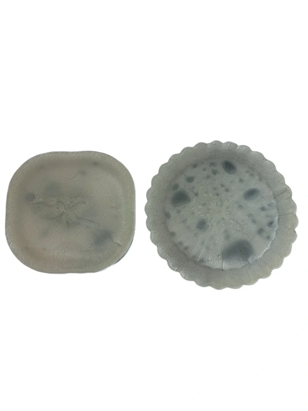 Handmade Resin Coasters / Trinket Trays Black and White Splatter